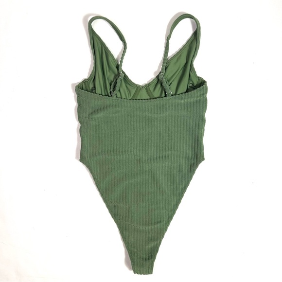 TJ Swim Eva One-piece Swimsuit Moss Green Size Small - Picture 3 of 11